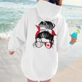 Canadian Baseball Mom Canada Flag Baseball Girl Women Hoodie Back Print