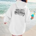 Crazy Baseball Lady Baseball Mom Sporty Humor Women Hoodie Back Print Crazy Baseball Lady Baseball Mom Sporty Humor Women Hoodie Back Print