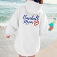 Cute Baseball Mom Heart Matching Mama Mother's Day Women's Women Hoodie Back Print