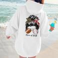 Football Mom Baseball Mom Of Both Messy Bun Mother's Day Women Hoodie Back Print Football Mom Baseball Mom Of Both Messy Bun Mother's Day Women Hoodie Back Print