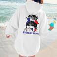 French Baseball Mom France Messy Bun Women Hoodie Back Print French Baseball Mom France Messy Bun Women Hoodie Back Print
