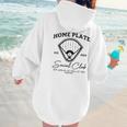 Home Plate Social Club Baseball Mom Women Hoodie Back Print