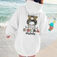 Loud And Proud Baseball Mom Messy Bun Leopard Baseball Mom Women Hoodie Back Print