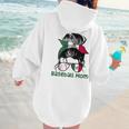 Mexico Baseball Mom Messy Bun Women Hoodie Back Print