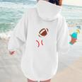 Mom Of Ballers USA Flag Football Baseball Mom Women Hoodie Back Print