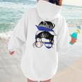 Nicaraguan Baseball Mom Nicaragua Flag Baseball Girl Women Hoodie Back Print