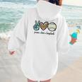 Peace Love Baseball Lover Motif For Women Pink Baseball Mom Women Hoodie Back Print