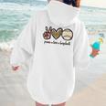 Peace Love Baseball Mom Leopard Print Cheetah Pattern Women Hoodie Back Print