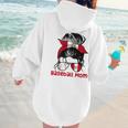 Peru Baseball Mom Messy Bun Women Hoodie Back Print