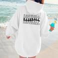 Retro Baseball Mama Groovy Baseball Mom Women Hoodie Back Print