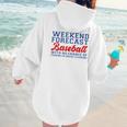 Retro Baseball Mom Mother's Day Weekend Forecast Baseball Women Hoodie Back Print Retro Baseball Mom Mother's Day Weekend Forecast Baseball Women Hoodie Back Print