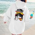 Spanish Baseball Mom Messy Bun Spain Baseball Girl Women Hoodie Back Print Spanish Baseball Mom Messy Bun Spain Baseball Girl Women Hoodie Back Print