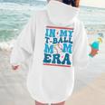 In My T-Ball Mom Era Baseball Mom Groovy Mother's Day Raglan Baseball Tee Women Hoodie Back Print