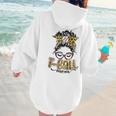 T Ball Mom Messy Bun Leopard Baseball Mom Leopard Women Hoodie Back Print