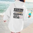 Weekend Forecast Baseball Baseball Mom Women Hoodie Back Print Weekend Forecast Baseball Baseball Mom Women Hoodie Back Print