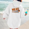 Wolves Baseball Team Baseball Mom Wolf Sports School Spirit Women Hoodie Back Print