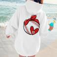 Womens Custom Baseball Mom Number 11 Heart For Mom Mommy Premium Women Hoodie Back Print