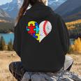 Autism Baseball Heart Autism Puzzle Baseball Mom Women Hoodie Back Print