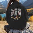 Baseball Mom Crossed Bats With Ball On Fire Distressed Women Hoodie Back Print