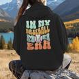 In My Baseball Mom Era Retro Groovy Style Sports Mama Women Hoodie Back Print
