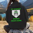 Baseball Mom Quote My Stepson Works From Home Women Hoodie Back Print
