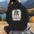 Bleached Messy Bun Game Day Vibes Baseball Mom Game Day Women Hoodie Back Print Bleached Messy Bun Game Day Vibes Baseball Mom Game Day Women Hoodie Back Print