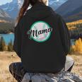 Cute Mama Script Font On Baseball Mom Women Hoodie Back Print