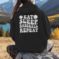 Eat Sleep Baseball Repeat Baseball Lover Baseball Mom Girls Women Hoodie Back Print