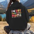 Groovy Retro I Love Hot Baseball Moms With After Game Snacks Women Hoodie Back Print