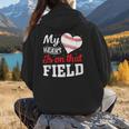 My Heart Is On That Field Baseball Player Baseball Mom Women Hoodie Back Print