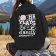He Plays She Dances Mom Of Both Dancing And Baseball Mom Women Hoodie Back Print He Plays She Dances Mom Of Both Dancing And Baseball Mom Women Hoodie Back Print