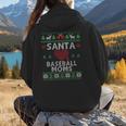 Santa Loves Baseball Moms Ugly Christmas Women Hoodie Back Print