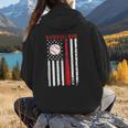 Vintage Baseball Flag Women Baseball Mom Women Hoodie Back Print