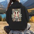 Women Kids Baseball Game Day Vibes Smile Baseball Mom Women Hoodie Back Print