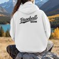 Baseball Mom 1970s Retro Cursive Font Women Hoodie Back Print Baseball Mom 1970s Retro Cursive Font Women Hoodie Back Print