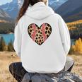 Baseball Mom Leopard Heart Valentine Day Mother Day Women Hoodie Back Print