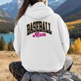 Baseball Mom Leopard Baseball Mama Life Girls Women Baller Premium Women Hoodie Back Print