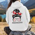 Baseball Mom Leopard Messy Bun Game Day Women Hoodie Back Print