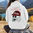 Baseball Mom Skull Sports Skeleton Women Hoodie Back Print