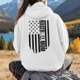 Baseball Mom USA Flag Baseball Mama Day Vibes Mama Women Hoodie Back Print