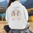 Baseball Mom Vintage Baseball Ball Mama Women Hoodie Back Print