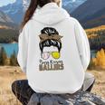 Busy Raising Ballers Tennis Baseball Mom Messy Bun Leopard Women Hoodie Back Print Busy Raising Ballers Tennis Baseball Mom Messy Bun Leopard Women Hoodie Back Print