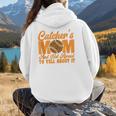 Catcher's Mom And Not Afraid Leopard Baseball Mom Women Hoodie Back Print Catcher's Mom And Not Afraid Leopard Baseball Mom Women Hoodie Back Print
