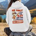 Loves Bat And His Momma Baseball Mom Women Hoodie Back Print Loves Bat And His Momma Baseball Mom Women Hoodie Back Print