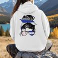 Nicaraguan Baseball Mom Nicaragua Flag Baseball Girl Women Hoodie Back Print