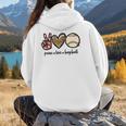 Peace Love Baseball Mom Leopard Print Cheetah Pattern Women Hoodie Back Print