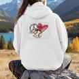 Peace Love Baseball Mom Mommy Premium Women Hoodie Back Print