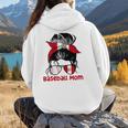 Peru Baseball Mom Messy Bun Women Hoodie Back Print