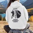 Retro Moms Against Baseball Pants Baseball Mom Women Hoodie Back Print