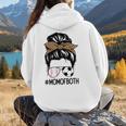 Soccer Baseball Mom Of Both Messy Bun Leopard Mother's Day Women Hoodie Back Print